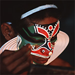 Kathakali dancer applying makeup, India (link to photo gallery)