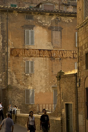 evening street scene, Siena