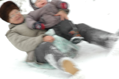sledging with grandma