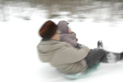 sledging with grandma