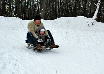 sledging with Dad