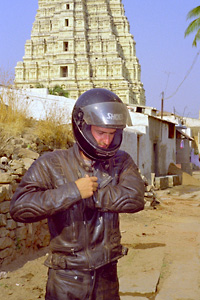 English biker in Hampi