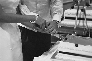 cutting the cake